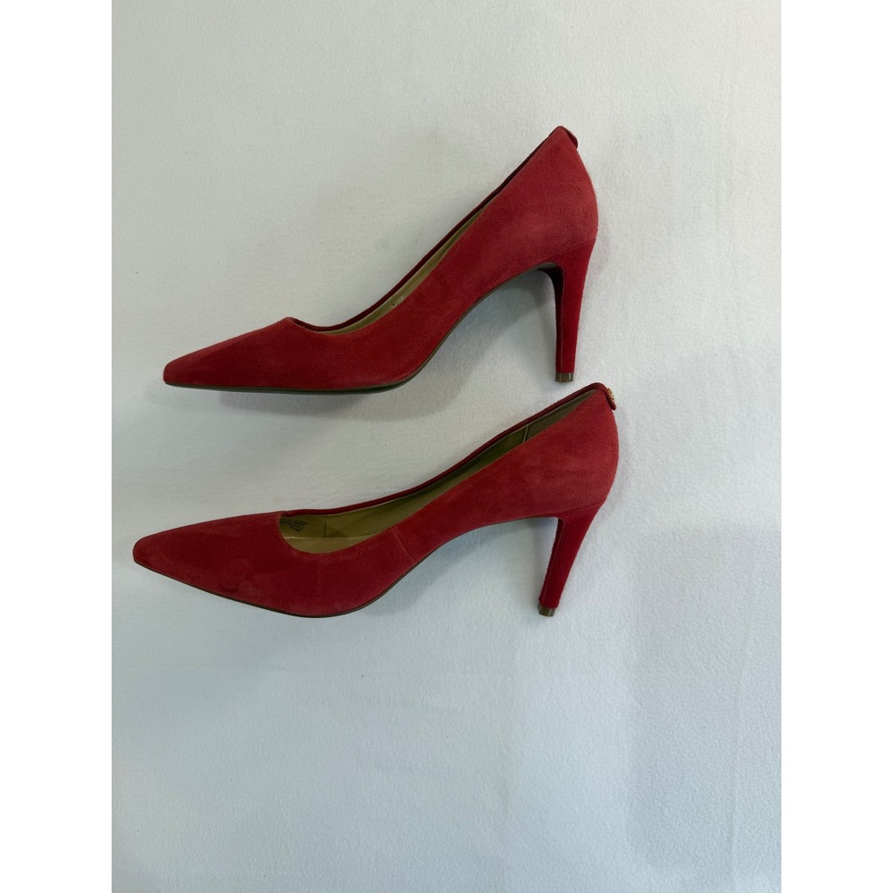 Michael Kors Pumps Size 8 terracotta Suede Pointed Toe Stiletto Classic Luxury - Picture 2 of 16